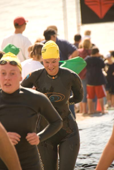 Heidi Williams After Swim at Ogden Valley Triathlon