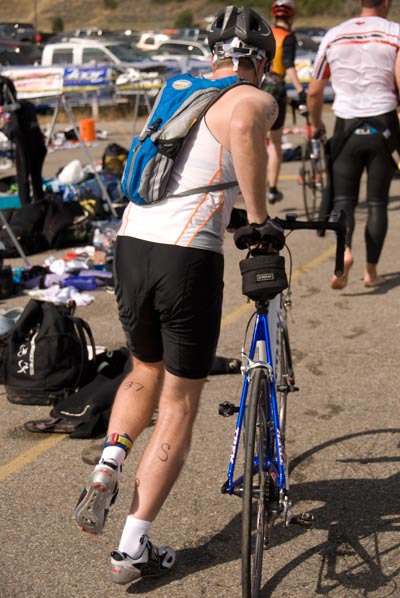 Troy Heubner Leaving Transition area at Ogden Valley Triathlon