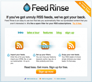 FeedRinse RSS Filter Tool