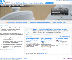 Yahoo Pipes RSS Feed Filter Tool